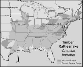 Timber Rattlesnake range